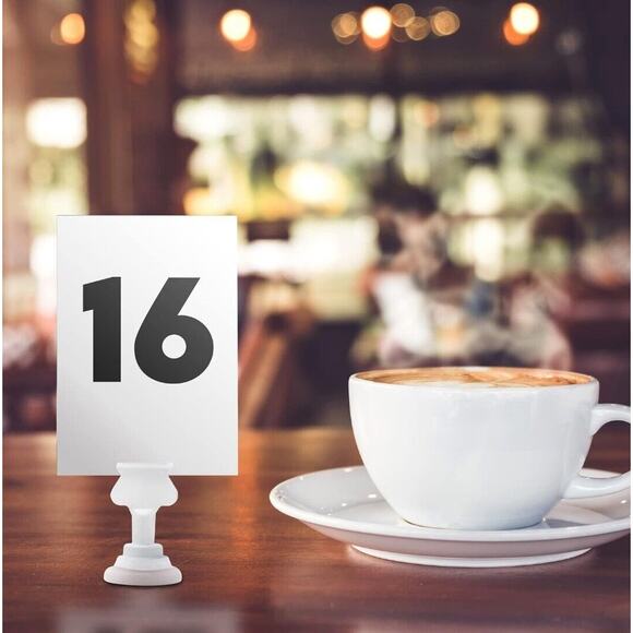 16 Pieces Metal Table Number Holders 1.5 Inches White Place Card Holder - Picture 4 of 8